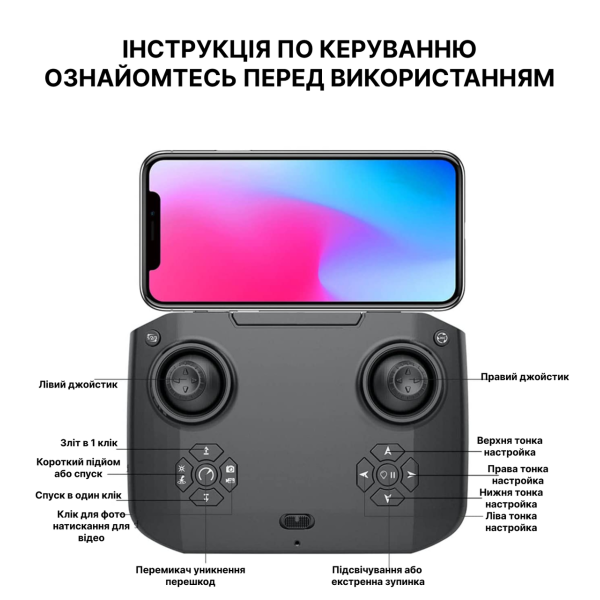 Дрон з камерою K105 Max – коптер з 4K та HD FPV, обхід перешкод, до 20 хв. + Кейс