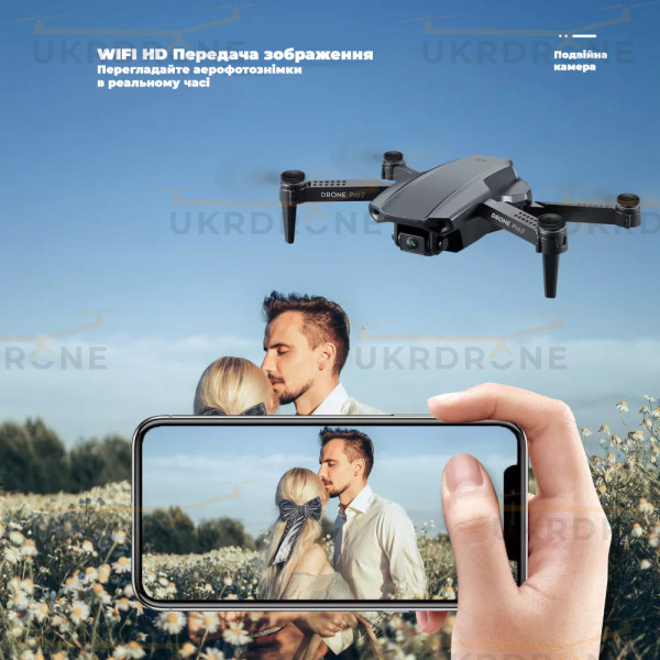 Квадрокоптер з камерою E99 Pro2 – міні дрон 4К FPV дальність до 100 м. до 15 хв. польоту + СУМКА