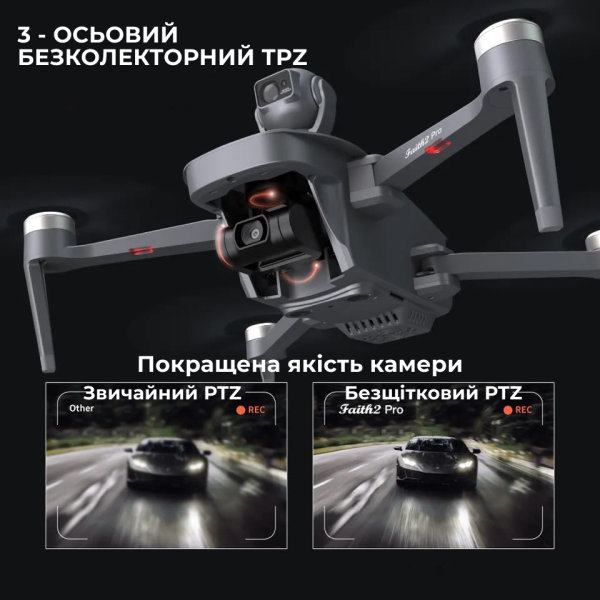 Квадрокоптер C-fly Faith 2 PRO - Дрон з GPS, FPV, БК мотори, до 8 км, до 35 хв. польоту + + підсилювач сигналу