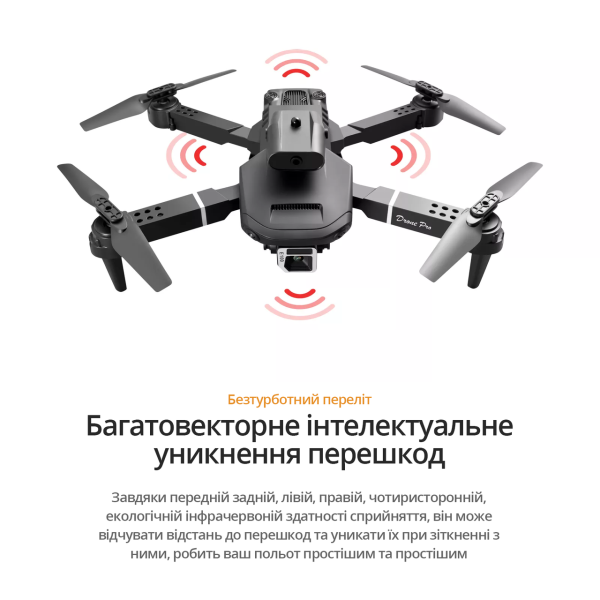 Дрон з камерою E100 - дрон для дітей HD Wifi FPV, до 40 хв. польоту до ( 2 акумулятора)