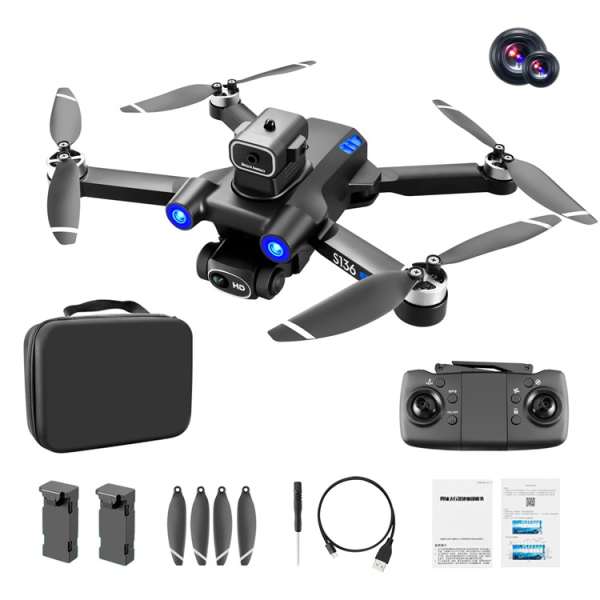 Квадрокоптер з камерою Mini Drone S136 – міні дрон 4K, FPV, БК двигуни + 1,2 км, 20 хв. + КЕЙС