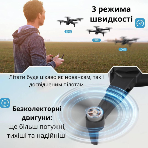 Квадрокоптер з камерою YLR/C S162 ESC БК Мотори 4K 5G - дрон, до 40 хв. польоту (2 Акумулятори)