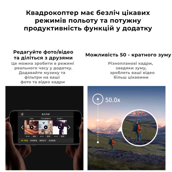 Квадрокоптер з 4K камерою, YLRC S98 - дрон , попередження перешкод, до 40 хв. (2 Акумулятори)