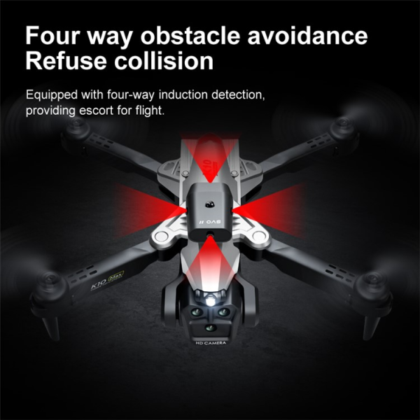 Квадрокоптер K10 max Drone з трьома камерами 4K, HD, WIFI, Дальність польоту до 100м. Час до 20 хв.