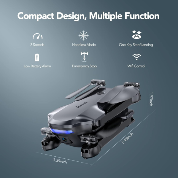 Квадрокоптер Potensic P4, гнучкий з камерою, FPV 1080P HD, Wi-Fi, 40 хв. польоту. до 100м.