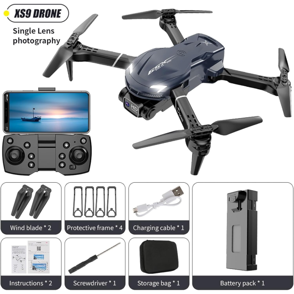 Квадрокоптер XS9 дрон з камерою HD FPV, до 100 м. 30 хв. польоту + кейс (2 акумулятори)