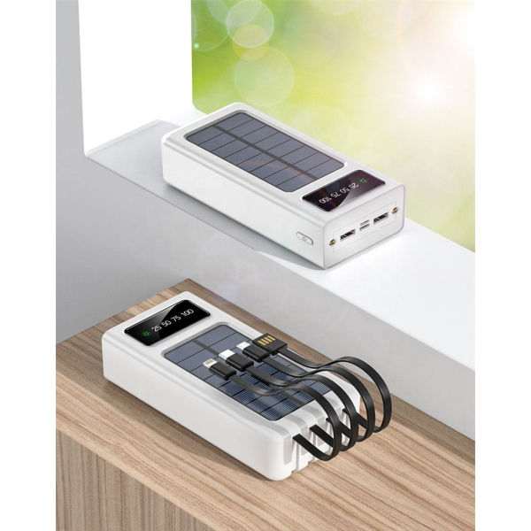 Зовнішній акумулятор Потужний повербанк power bank портативний із сонячною батареєю 50000mah