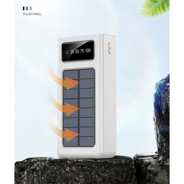 Зовнішній акумулятор Потужний повербанк power bank портативний із сонячною батареєю 50000mah