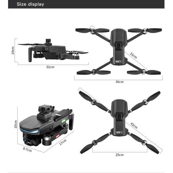 Квадрокоптер дрон з камерою LYZRC L800 PRO 3-осьовий підвіс 4K HD, GPS, FPV до 1200 м, 26м. польоту + кейс