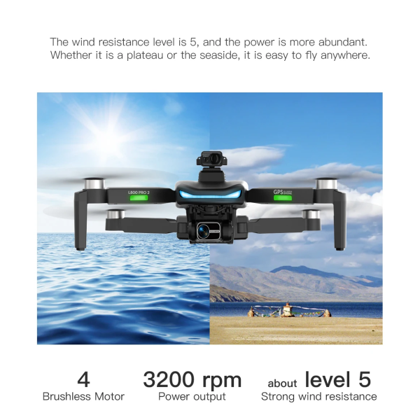 Квадрокоптер дрон з камерою LYZRC L800 PRO 3-осьовий підвіс 4K HD, GPS, FPV до 1200 м, 26м. польоту + кейс