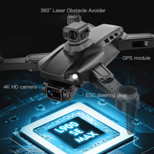 Квадрокоптер LYZRC L900 PRO  MAX із камерою 4K HD, GPS та FPV обхід перешкод, польоту до 1,2 км до 28 хв.