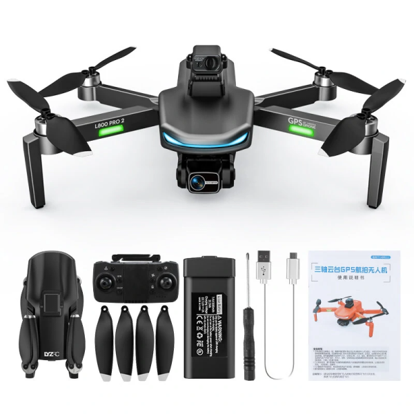 Квадрокоптер дрон із камерою LYZRC L800 PRO 3-осьовий підвіс 4K HD, GPS, до 1200 м, 60м. польоту + 1 акумулятор