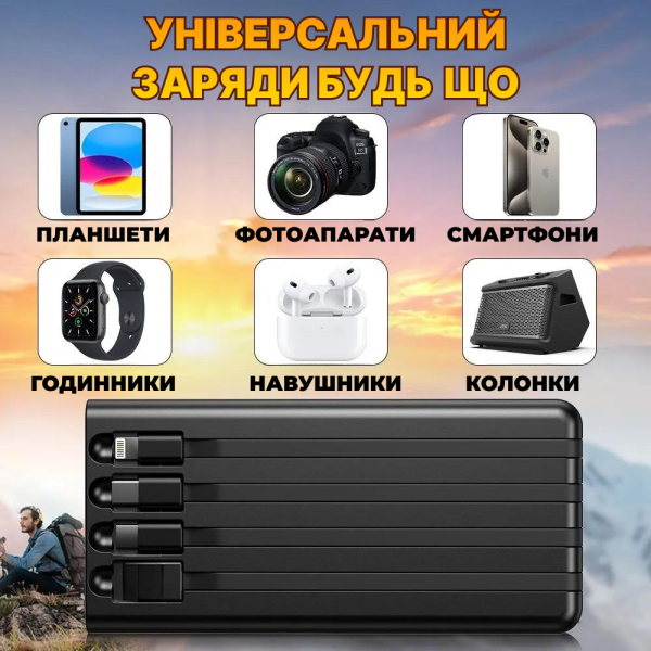 Повербанк Power Bank 50000 мА·год Великий павербанк Powerbank, + кабель у подарунок