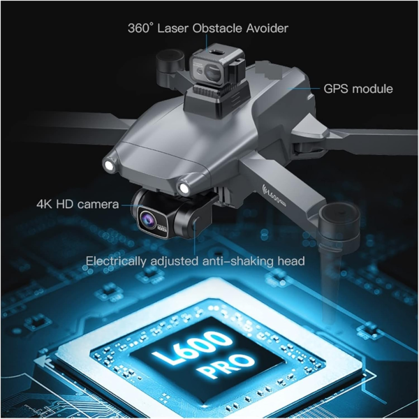 Професійний квадрокоптер 3-осьовий підвіс LYZRC L600 PRO MAX 4K HD, GPS, FPV до 1500 м, 28м. польоту