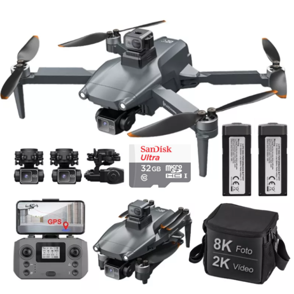 Професійний квадрокоптер 3-осьовий підвіс LYZRC L600 PRO MAX GPS, до 1500 м, 50 м. польоту + в подарунок акб