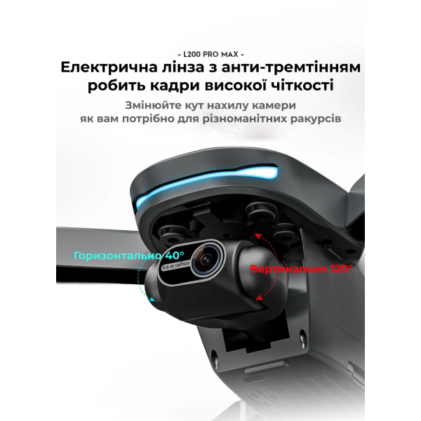 Квадрокоптер LYZRC L200 PRO 2-осьовий підвіс 4K HD, GPS, FPV до 1500 м, 25м. польоту + 1 акумулятор SD карта