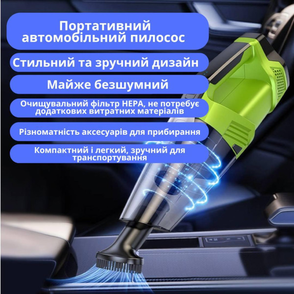Пилосос акумуляторний LT-114 ручний вертикальний, бездротовий для дому Автомобільний пилосос Автопилосос