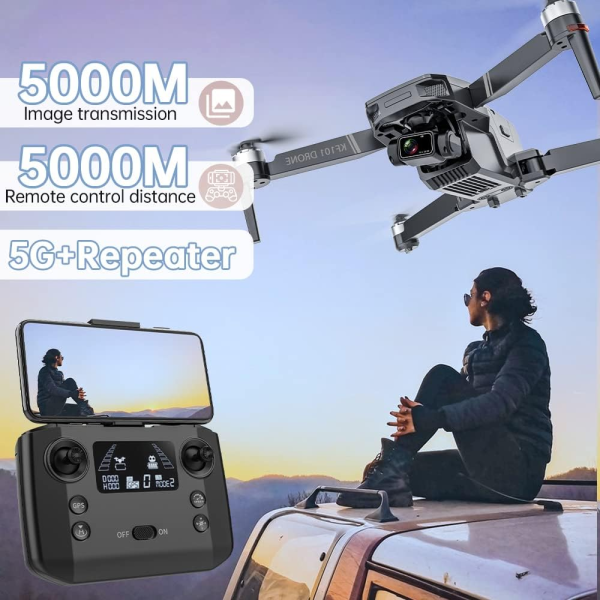Професійний Квадрокоптер KF101 Max – дрон з 4K ESC, 5G, GPS, FPV, БК дв, 5 км, до 25 хв. + SD карта