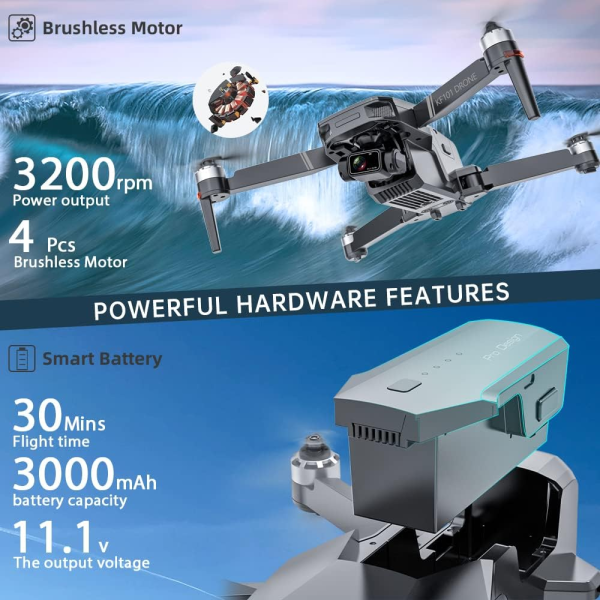Професійний Квадрокоптер KF101 Max – дрон з 4K ESC, 5G, GPS, FPV, БК дв, 5 км, до 50 хв. + SD карта