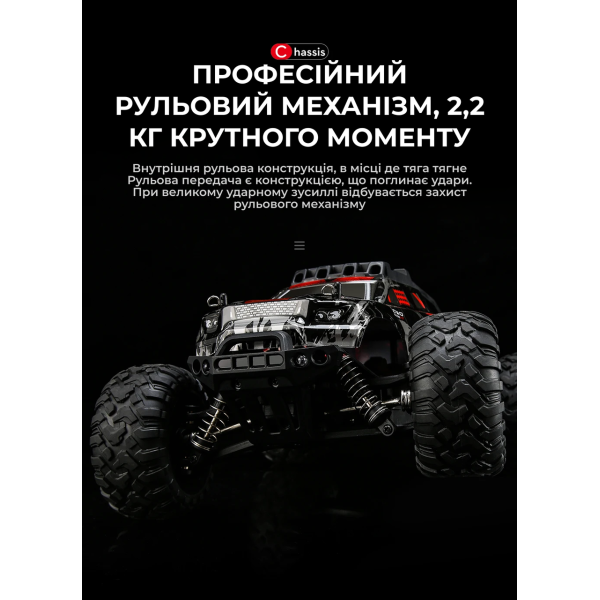 Машинка на радіокеруванні KF11 1:16 4WD, радіокерований монстр-трак до 40 км/год, 2 акумулятори