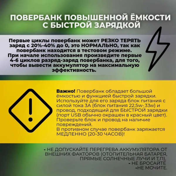 Потужний Павербанк Power Bank 50000 mah 22.5W | 3USB/Type-C, QC22.5W+PD20W PowerBank із швидкою зарядкою