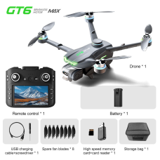 Квадрокоптер GT6 MAX з RC-пультом, FPV камерою HD, складний дрон для початківців, дальність до 1.5 км, час польоту до 15 хв