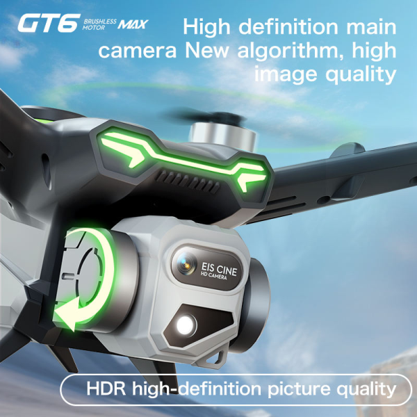 Квадрокоптер GT6 MAX з RC-пультом, FPV камерою HD, складний дрон для початківців, дальність до 1.5 км, час польоту до 15 хв