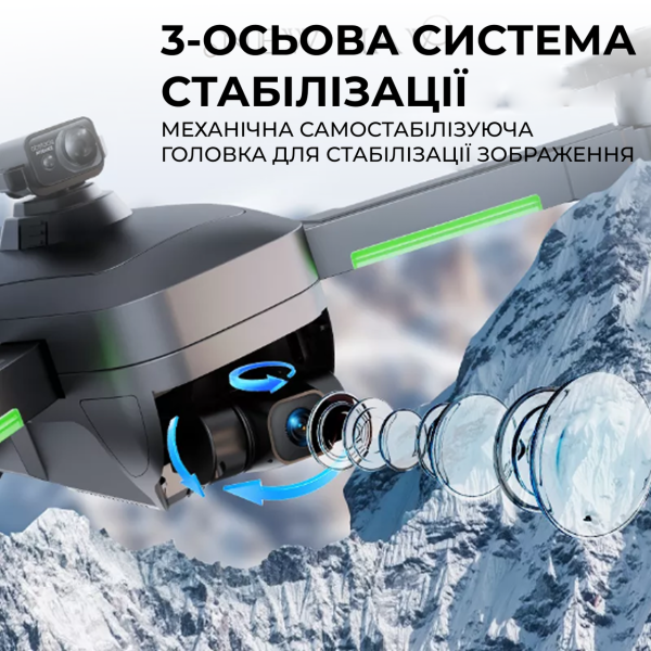Професійний Квадрокоптер ZLL 193S 4K дрон з 3-осьовим підвісом, 3 км, FCC, EIS, HD камера, GPS, 5G, екран на пульті