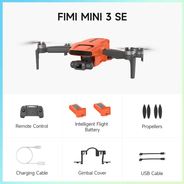 Професійний квадрокоптер FIMI mini 3 SE міні дрон з камерою 4K/30fps, 29 хв, 9 км (комбо версія 2 акб)