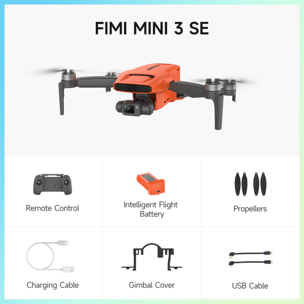 Професійний квадрокоптер FIMI mini 3 SE міні дрон з камерою 4K/30fps, 29 хв, 9 км (комбо версія 2 акб)