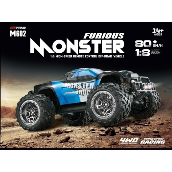Машинка на радіокеруванні M602 1:8 Повнопривідний 4WD RTR Monster Truck 80 км/год 300 м, 20 хв