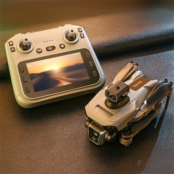 Квадрокоптер K19 MAX з GPS, пульт з екраном 5.9″, Wi-Fi FPV, безколекторні мотори, дальність до 1200 м, до 20 хв польоту, кейс