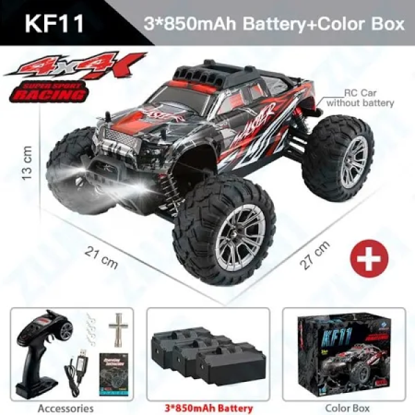 Машинка на радіокеруванні KFPLAN KF11 1:16 – монстр-трак 4WD, до 40 км/год джип для бездоріжжя 4x4 3 акумулятори