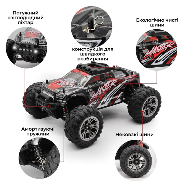 Машинка KFPLAN KF11 – джип 4WD на радіокеруванні, дрифт та off-road авто монстр-трак 1:16 до 40 км/год