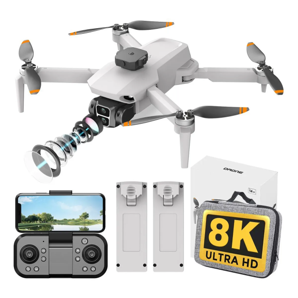 Квадрокоптер L106MAX для зйомки, подвійна камера 8K, безщітковий дрон, FPV Wi-Fi до 150 м, чохол