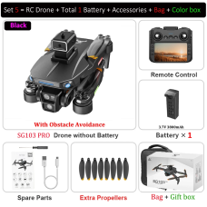 Квадрокоптер SG103 PRO GPS дрон з екраном та камерою HD – до 25 хв польоту без смартфона, управління через екран