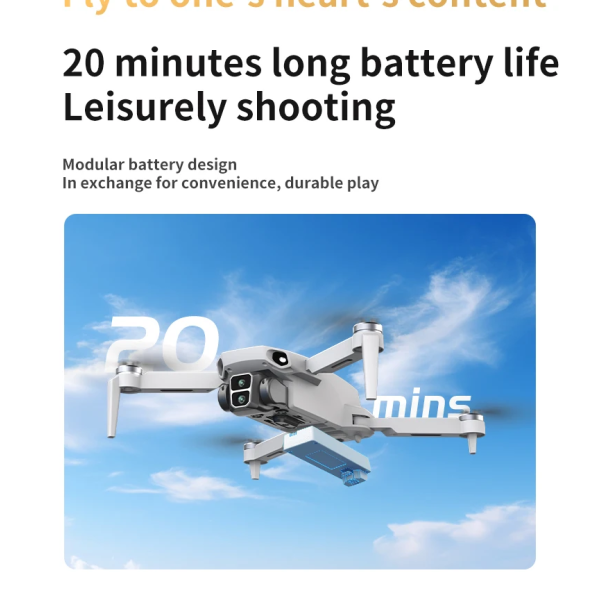 Квадрокоптер L106-1 PRO з пультом з екраном, 4K камерою та GPS до 1 км. до 25 хвилин польоту