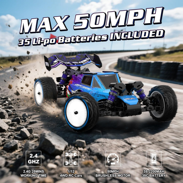 Машинка на пульті WB12 PRO 1:12 4WD, RC машина масляні амортизатори, метал трансмісія, висока швидкість