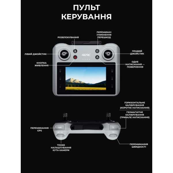Квадрокоптер 4DRC F8 MAX 8K GPS з пультом з екраном, 3 АКБ, до 2 км