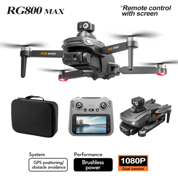 Квадрокоптер RG800 MAX дрон з подвійною камерою, GPS, системою обходу перешкод і FPV, до 1200 м. 25 хв.