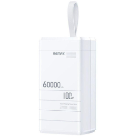 Потужний Повербанк Powerbank REMAX 60 000 mAh RPP-650, PD 100 Вт, заряджання ноутбуків, 2×USB-C + USB-A