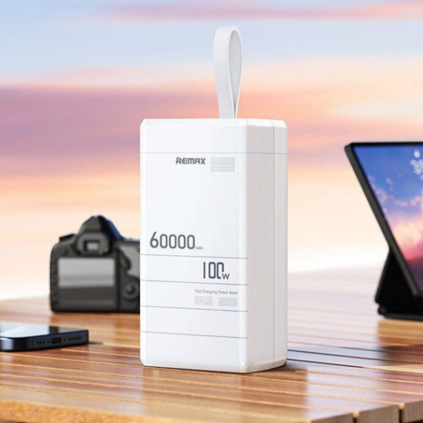 Потужний Повербанк Powerbank REMAX 60 000 mAh RPP-650, PD 100 Вт, заряджання ноутбуків, 2×USB-C + USB-A