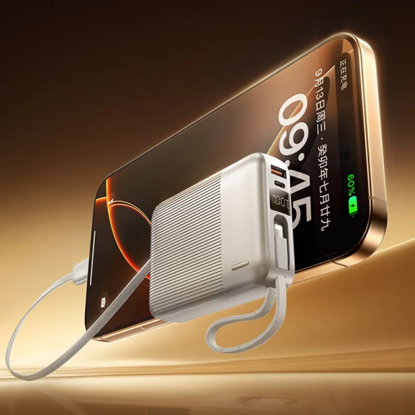 Повербанк Powerbank Remax FC-06 20000 мА·год (22.5W) Power Bank з вбудованим кабелем Type-C, швидка зарядка PD/QC, USB-A 12W