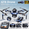 Квадрокоптер GT8 з камерою 4K, безколекторні мотори, оптичне позиціонування, уникнення перешкод, FPV 5G Wi-Fi, складаний дрон до 2