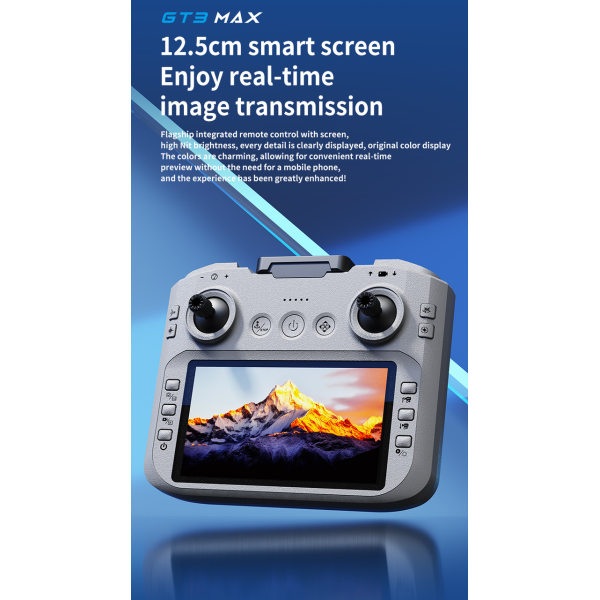 Дрон GT3 Max 4K квадрокоптер з екранним пультом, GPS, FPV та захистом 360 °, 3 батареї + кейс
