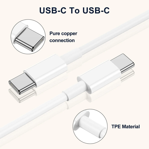 USB-кабель Type-C / Type-C або Type-C — Lightning, 1 м, зарядка та передача даних