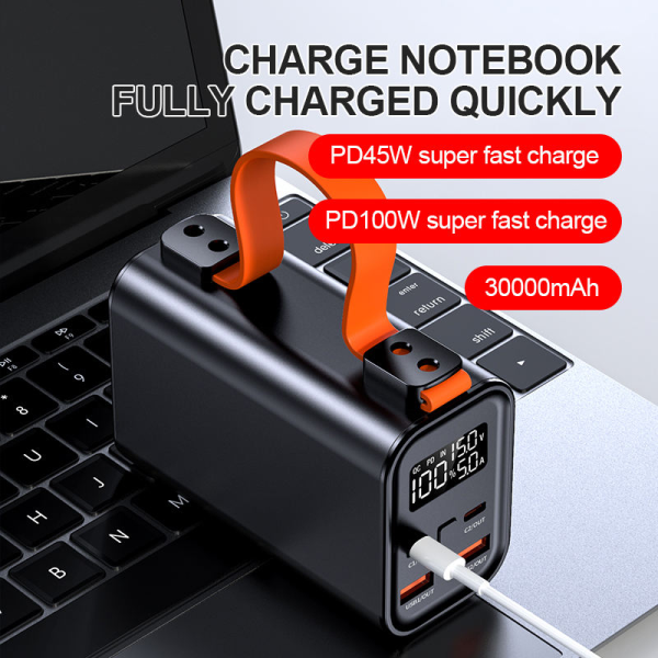 Power Bank Повербанк 100W PD 27000 mAh - заряджання ноутбуків і планшетів, MacBook, LED дисплей з швидкою зарядкою