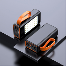 Повербанк 50000 mAh з LED-ліхтарем, швидка зарядка 22.5W 4 USB ремінець