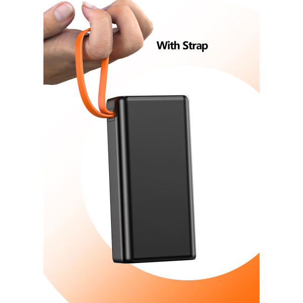 Повербанк 50000 mAh з LED-ліхтарем, швидка зарядка 22.5W 4 USB ремінець