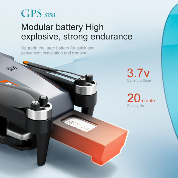 Квадрокоптер S158 MAX Радіокерований дрон із пультом з екраном GPS FPV 4K до 2 км. 20 хв